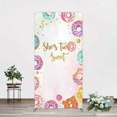 Aperturee Aperturee Two Sweet Donut Pink Girl Birthday Rectangle Backdrop